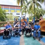 Group of tourism soft skills trainees at the inclusive playground