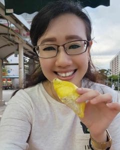 Lady with durian seed