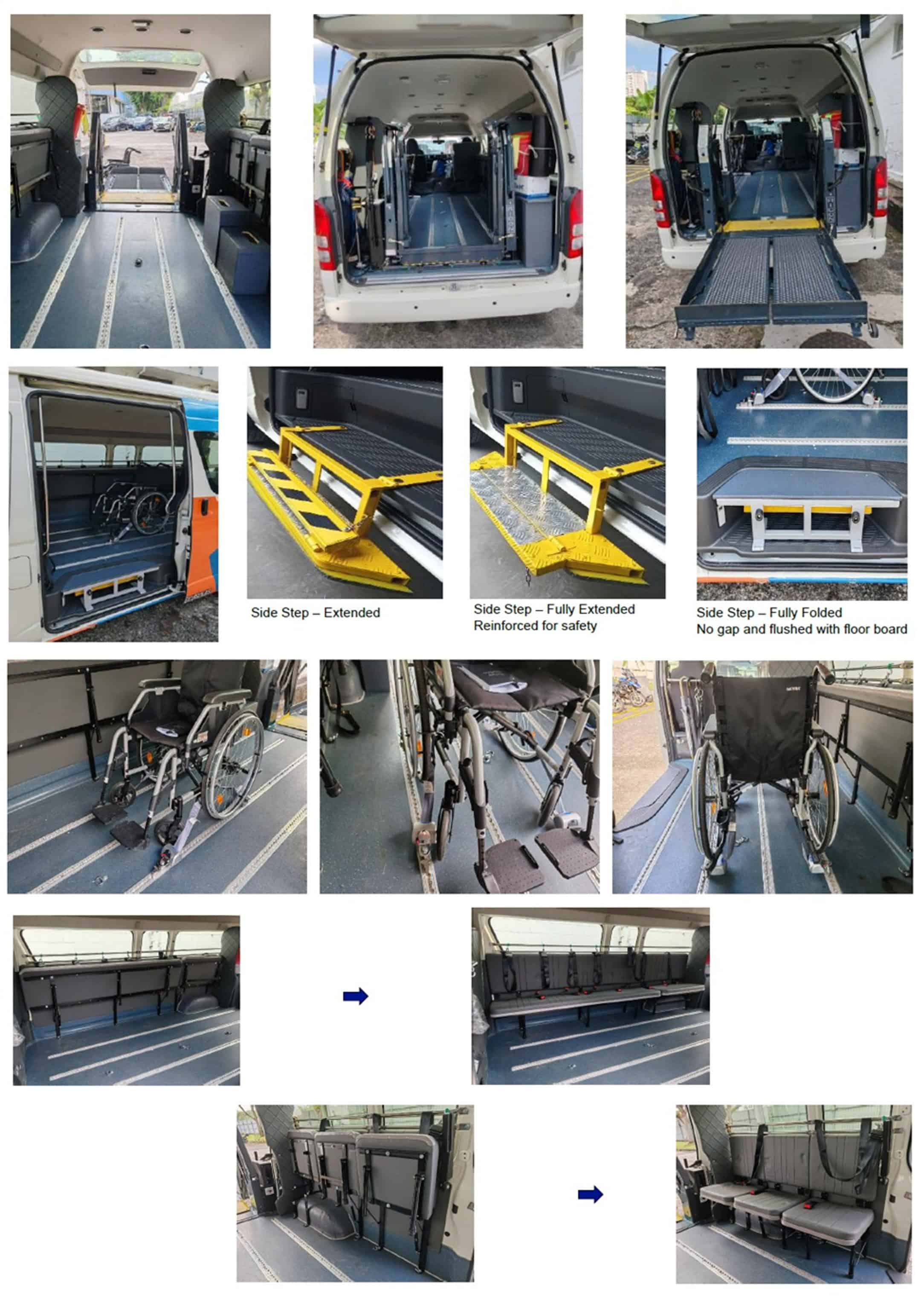 interior of wheelchair transport van