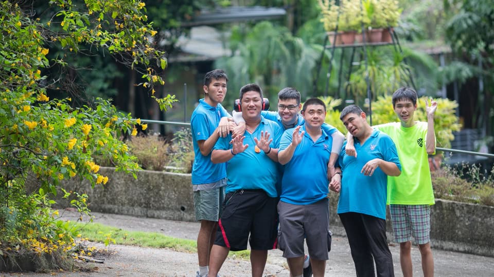 group of guests posing